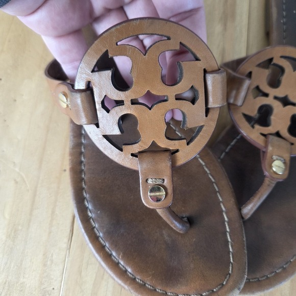 LOT OF 2 Tory Burch Miller Leather Sandals Women's Size 7 Brown Leather Red - Picture 12 of 16